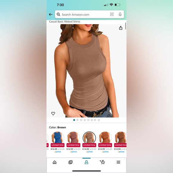 Amazon Women’s Tan & Gray Tank Tops Size XS - Picture 2 of 2